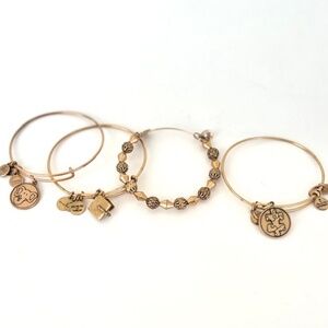 Alex and Ani 4 Gold Charmed Bracelets